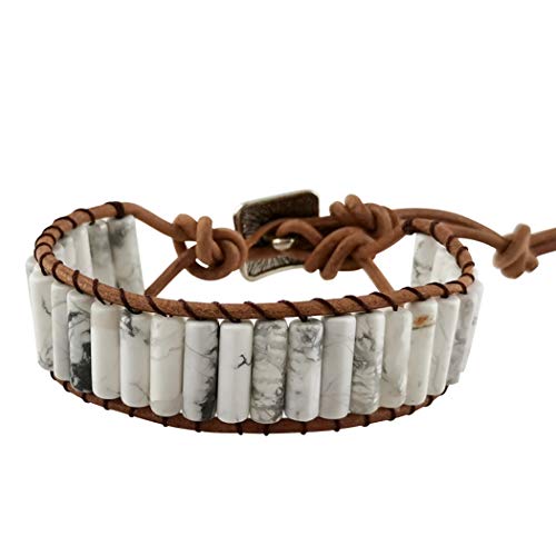 KANGSHUN 7 Chakra Bracelets for Women with Real Stones Leather Wrap Healing Bead Bracelet Women Men Boho Friendship Jewelry