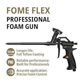Fome Flex Black Edition Foam Gun – Teflon-Coated PU Foam Applicator – Anti-Clog, Easy-Clean Design – for Expanding Foam & Sealant – Ideal for PU Foam, Construction, DIY & Professional