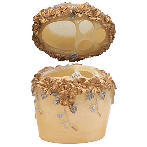 LUANT Creative Scents Marquee Bath Ensemble, 5 Piece Bathroom Accessories Set, Marquee Collection Bath Set Features Soap Dispenser, Toothbrush Holder, Tumbler, Soap Dish, Gold