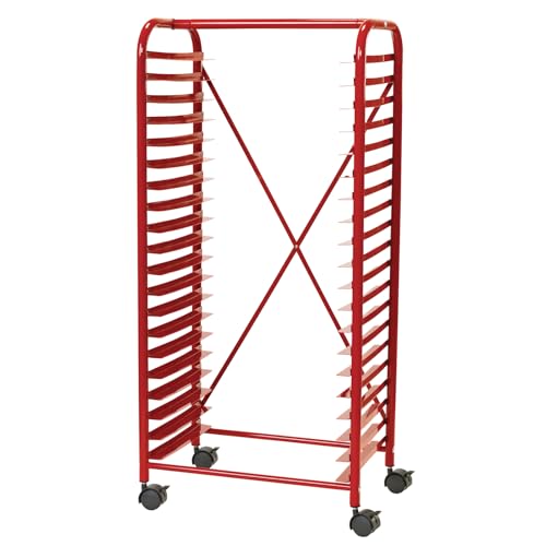Colorations® Mobile Art Rack, Easy Classroom Prep, Ideal for Paintings, Organize & Transport Art Materials, Manipulatives, Puzzles, 20 Slots for Trays, Trays Not Included with Rack