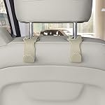 Headrest Hooks for Car, Purse Hooks for Purse and Bags,2 PCS Car Purse Holder Leather Hanger Holder Hook, for Hanging Purses and Bags and Coats Beige - Image 7