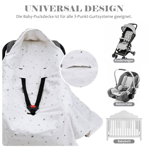 Miniatura 3 de Amo Nenes Manta Para Cochecito De Bebé, 90 X 90 Cm, 100 Algodón, Para Todo El Año, Universal, Para Silla De Paseo Gris