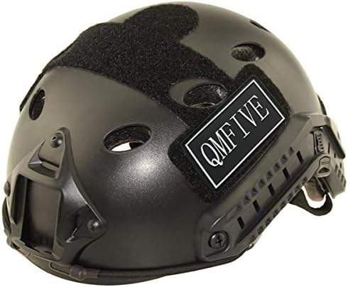 QMFIVE Tactical Helmet, Airsoft Army Military Style PJ Type Fast Helmet with NVG Mount Goggles for CQB Shooting Paintball (Black+light)