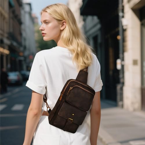 Relang Sling Bag for Women Crossbody, Leather Cross Body Fanny Packs for Women, Trendy Chest Bag for Travel and Daily Use by Relang - Used condition - Image 4