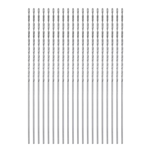 Image of sourcing map 20pcs Extra Long Drill Bits, 0.8mm HSS Drill Bit with High Speed Steel Straight Shank 60mm Length for Metal Woodwork Plastic Aluminum Alloy