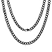 Produktbild ChainsPro Kubanische Kette Halskette Herren Schwarz 5mm Breit Miami kubanische Gliederkette Hip Hop Kette Männer Halskette 51cm Lang