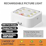 3 Pack Picture Lights for Wall, 13 RGB Color Rechargeable Battery Operated wall lights, Picture Frame lights with 3 Lighting Modes, Wireless Magnetic Painting Light with Remote Control Timer (WHITE) - Image 5