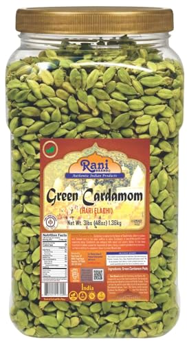 Rani Green Cardamom Pods Spice (Hari Elachi) 48oz (3lbs) 1.36kg