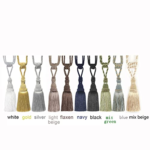 image for BEL AVENIR 2 Pack Curtain Tiebacks Tassel Drapery Tie-Backs Rope Handm