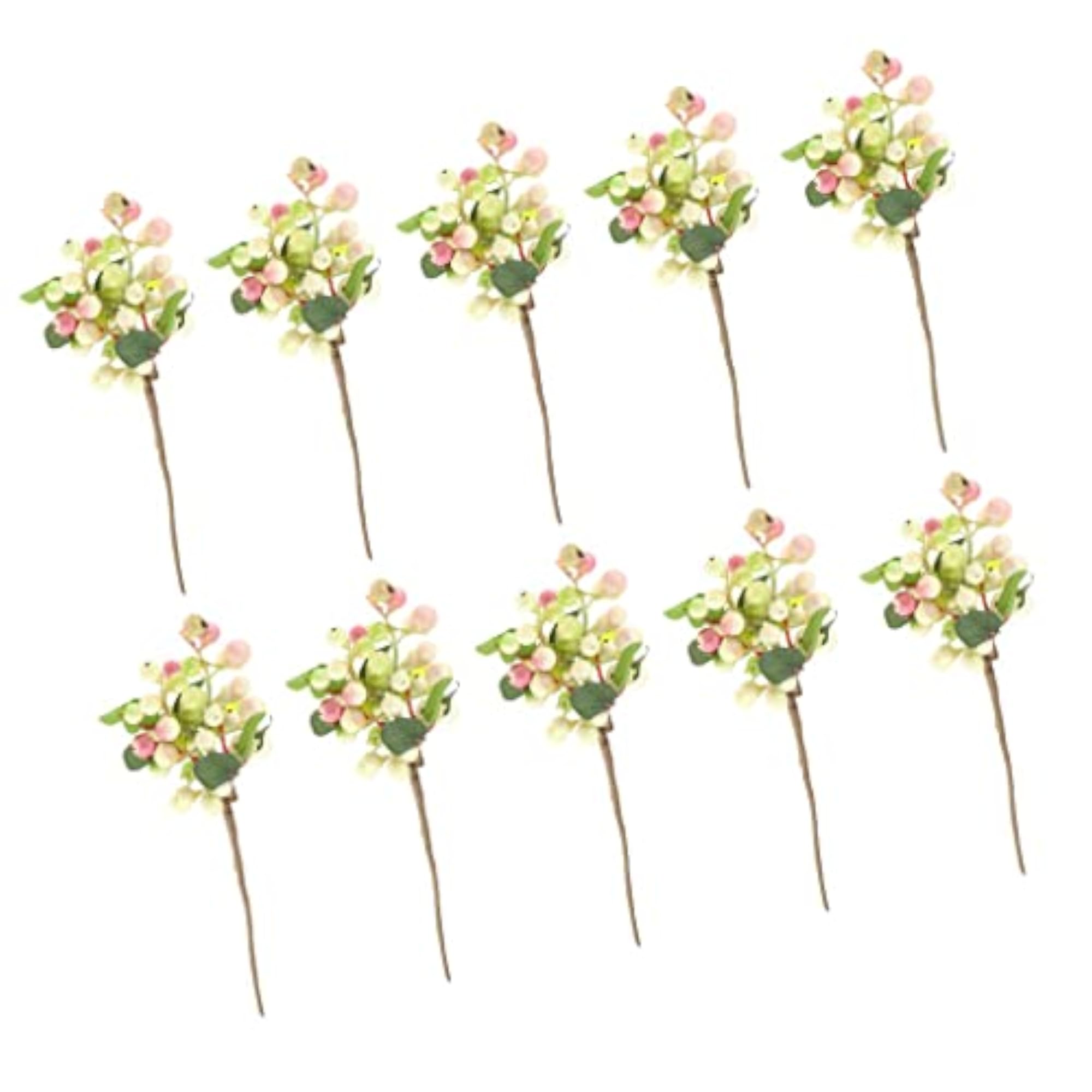 10Pcs Poly Artificial Plant Fruit Berries Branches Decor