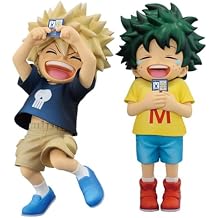 LUNK MHA Midoriya Izuku Action Figure Statues MHA Kacchan Figure Cartoon Hero Figura Anime Figurine Collection Cake Topper Decoration for Fans