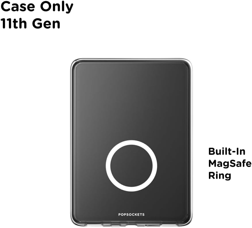 PopSockets Kindle Paperwhite 2021 Case (11th Gen, 6.8”) & Signature Edition – Slim Protective Cover with Built-in MagSafe-Compatible Ring for MagSafe PopGrip, E-Reader Accessory - Clear