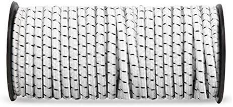 Ultimate Resistant 20m Elasticated Secure Rope, Bungee Straps, Elastic Bungee Cords and Fixings, Premium Black 5 mm Shock Cord, Resilient and Versatile, Perfect for Transport, Bicycle, and Loading