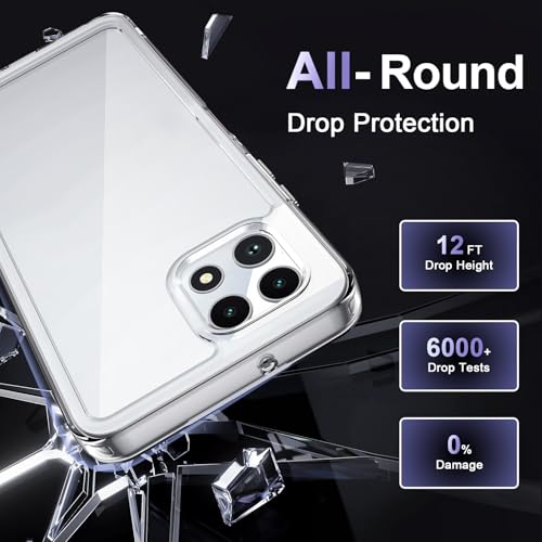 Image of Case for T-Mobile REVVL 7 5G, Military Grade Drop Protection Phone Case, Yellowing Resistant, Anti-Scratch Hard PC Back, Shockproof Hard Ultra-Thin Protective Cover, Clear