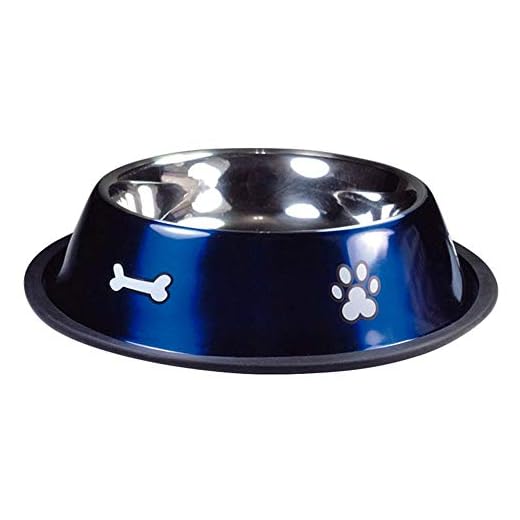 Jambo Comedouro Print de InoxComedouro Fundo; Tigela para Pet; Pequeno; Azul