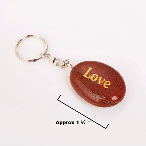 Rockimpact 12Pcs Engraved Inspirational Keychains, Natural River Stone Key Rings, Wholesale Faith Rocks, Novelty Healing Stone Key Chain Bulk, Assorted Sayings #TOP2