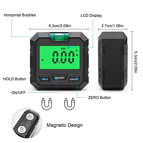 Buscador de ángulos digital horizontal con burbuja magnetica miniatura 7