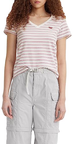 Levi's Perfect V-Neck, Mujer, Cool Stripe Cloud Dancer, XXS
