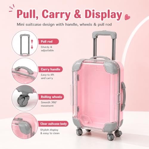 COSYOO 10 Pack Mini Suitcase Gift Box, Pink Luggage Party Favors, Cute Candy Box & False Eyelashes Storage for Bridal Shower, Bachelorette & Travel Wedding by COSYOO - Used condition - Image 3
