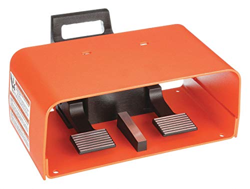 Linemaster 597-EX Explosion Proof Foot Switch, Electrical, 2-Pedal, Momentary, Full Aluminum Guard, Orange