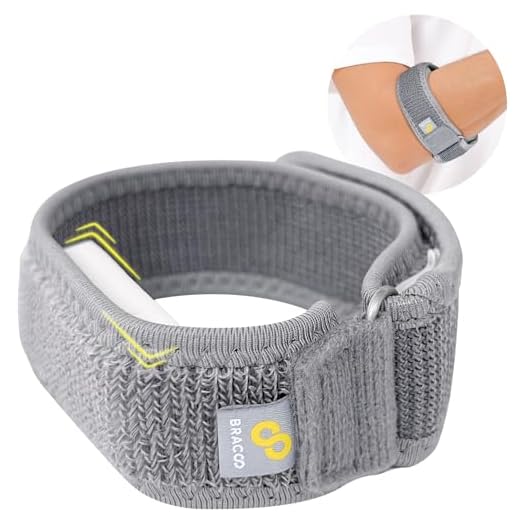Bracoo Tennis-Golfer Elbow Strap, Quality Compression EVA Pad for Tendonitis, Muscle Strain Relief, EP40, One Size,Gray