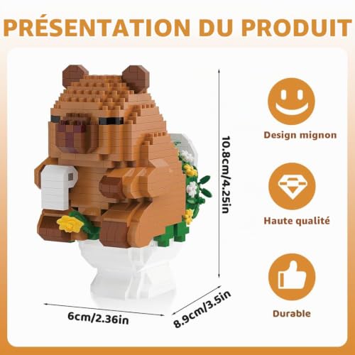 YOFDAL 610 Pièces Blocs de Construction Capybara, Mini Brique Figure Capybara, Jeux de Construction Capibara, Décoration de Maison pour Adultes et Enfants – vue 2