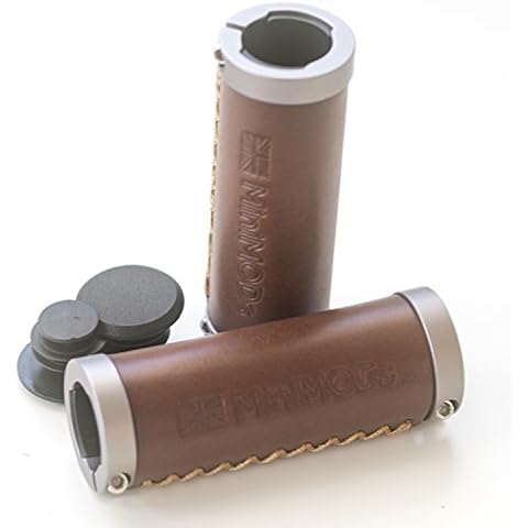 MiniMod's Short Italian Leather Grips 95mm BROWN Cover