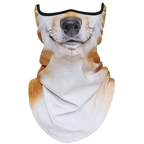 Axbxcx Animal 3D Prints Neck Gaiter Warmer Half Face Mask Scarf Windproof Dust Uv Sun Protection For Skiing Snowboarding Snowmobile Halloween Cosplay Shiba Inu Dog #TOP6