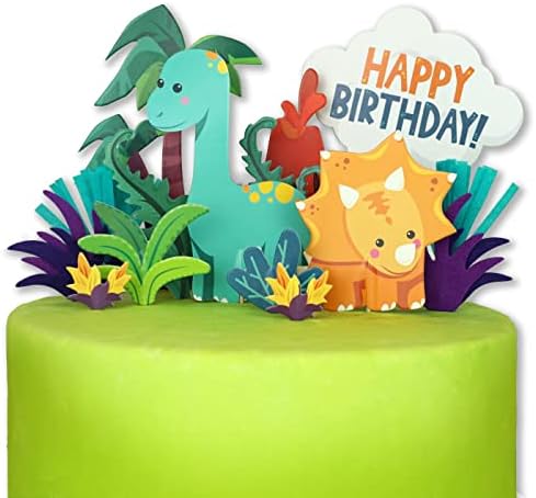 Dinosaur Cake Toppers for Boys - 19 pcs Dino Cake Topper for Dinosaur Cake Decorations - Dinosaur Cake Topper for Dino Cake Decorations - Three Rex Cake Topper for Three Rex Birthday Party Decorations