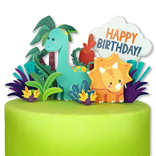 Dinosaur Cake Toppers For Boys - 19 Pcs Dino Cake Topper For Dinosaur Cake Decorations - Dinosaur Cake Topper For Dino Cake Decorations - Three Rex Cake Topper For Three Rex Birthday Party Decorations #TOP1