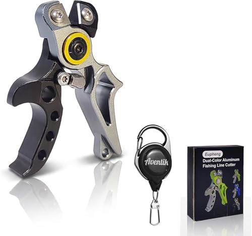 Eupheng Aluminum Mini Fishing Line Cutters with Retractor, Braided Line Cutter with Tungsten Carbide Blade, Inline Lightweight Fishing Nippers Clipper for Braided Line, Mono and Fluorocarbon