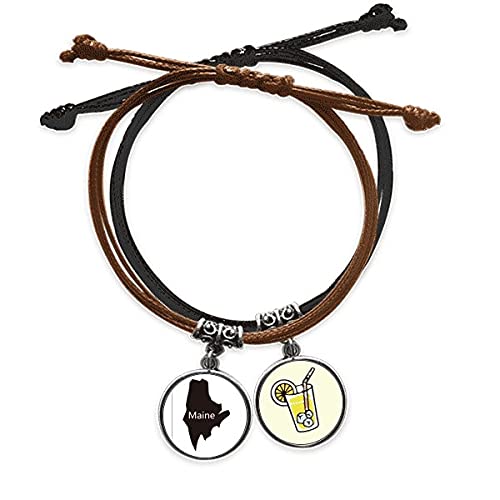 Bracelet cuir Maine États-Unis ajustable qui ne s'abîme pas au poignet