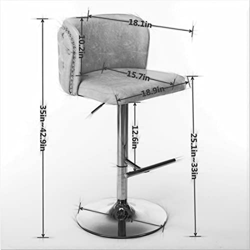 Set de 2 Butacos Deolme de Cuero con Giro 360°, Ajustable en Altura, Piernas de Metal Dorado, Tapizado Beige Crema miniatura 2