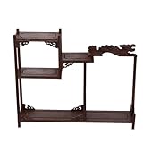 MALUGOGO 木製ディスプレイスタンド アンティーク風 安定構造 デスク飾り用 多用途オーナメントラック 家用骨董品収納棚