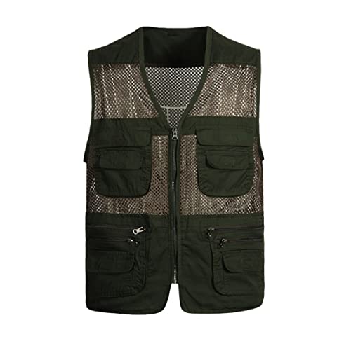 Gilet de déchargement solide homme veste travail maille photographe kaki XXXL