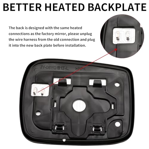 LOIYLLEN Driver Side Mirror Replacement for Honda Accord 2011 2012 2013 - Left Side Mirror Glass, Rear View Mirrors Glass with Power Heated by LOIYLLEN - Used condition - Image 4