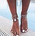 Produktbild Jovono Leaf Quasten Fußkettchen Silber Fußkettchen Armbänder Fashion Beach Foot Jewelry für Frauen und Mädchen (Silber)