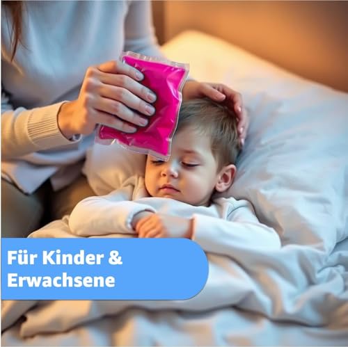 TK Gruppe Timo Kingler Kühlpads Set - MADE IN GERMANY - Kühlakkus Gel, klein & Groß Wärmekissen & Kühlpacks - Kühlkissen - Weisheitszahn & Fieber - Kinder & Erwachsene (2x pink - 29x12 cm)