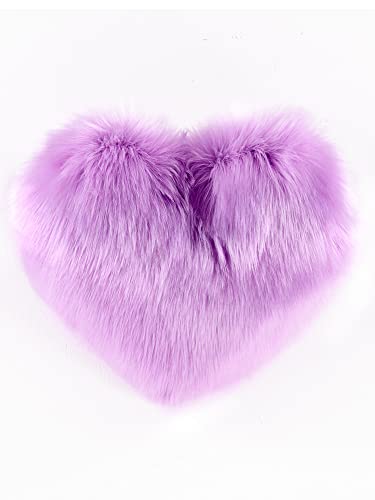 Heart Plush Cushion, Bedroom Back Pad, Fluffy Throw Pillow, For Decorate Living Room Sofa Bedroom (Purple) #TOP12