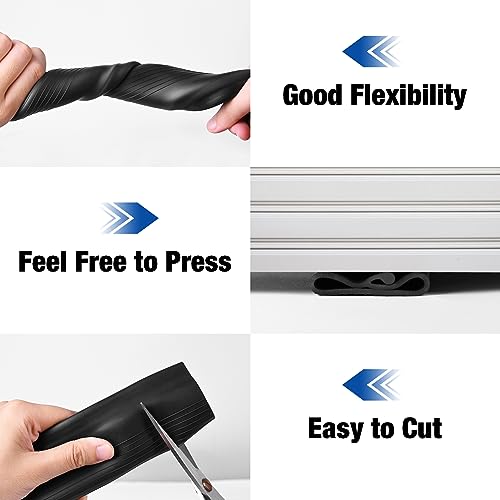 ToLanbbt 18FT Garage Door Seals Bottom Rubber 0.19\" P Bulb Bottom Weather Seal, Weatherproof Replacement Weather Stripping Compatible with Overhead Door (18 FT, Black)