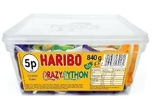 Haribo Python Amazon.com : Haribo Crazy Python 120 Pieces Approx 840g Tub : Grocery ...