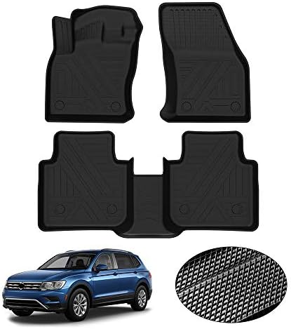 KUST All Weather Floor Mats for 2018-2023 Volkswagen VW Tiguan Custom Fit Floor Liner 1st & 2nd Row Liners Non-Slip