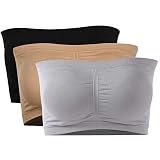 PUREMSX Tube Tops for Women, Strapless Pushup Bras for Women Off Shoulder Wireless Bandeau Bra Basic