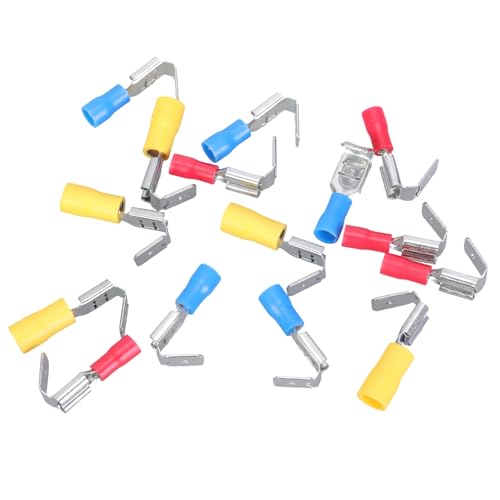 Pack of 30/40 Quick Disconnect Piggyback Spade Connectors with Semi-Insulated Crimp Terminals, Tinned Brass Insert Set Piggyback Spade Connectors