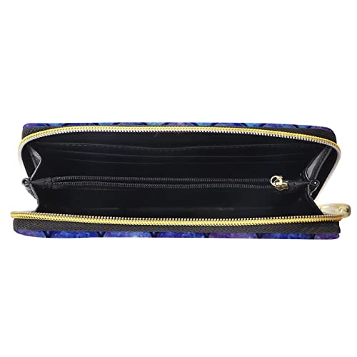 Howilath Galaxy Mermaid Scales Pattern Zip Around Women Wallet with Coin Pockets,Clutch Phone Bags Travel Purse3