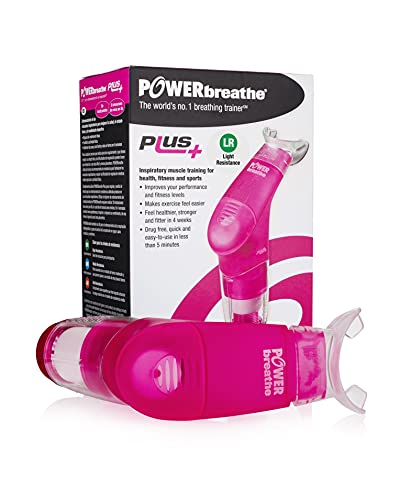 Powerbreathe - Breathing Exercise Device, Breathing Trainer And Therapy Tool To Strengthen Breathing Muscles And Help Lung Capacity, Handheld Inspiratory Muscle Trainer - Pink, Light Resistance #TOP27