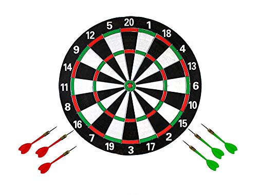 Vetrineinrete® Bersaglio tiro a segno dardo con freccette giochi con freccette per bar locale casa da 41 36 22 e 15 cm gioco frecce doppio lato con gancio da parete (36 cm) 94555