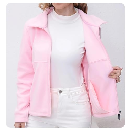 HBER Women's Polar Fleece Jacket Autumn Winter Casual Full Zip Lightweight Long Sleeve Coat with Pockets3