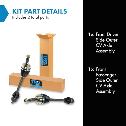 Image of TRQ Front Driver and Passenger Side CV Axle Assembly Set 2 Piece Compatible with 2007-2010 Honda Odyssey 2006-2014 Ridgeline