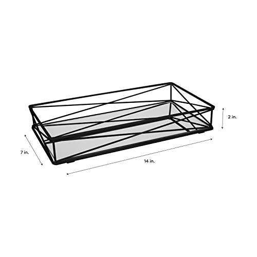 Home Details Tank Matte Black, for Perfume, Jewelry, Toiletries, Bathroom, Coffee Table, Decor Vanity Tray by Home Details - Image 6